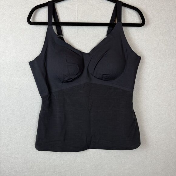Honeylove LiftWear Shaping Womens Tank Size 1X Black Slimming V Neck - Picture 1 of 6